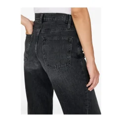 Schwarze Gewaschene Panel Jeans