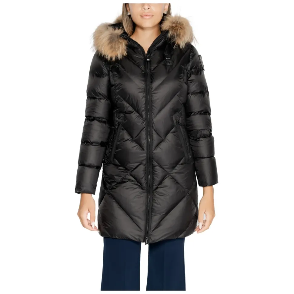 Schwarze Kapuzen-Zip-Jacke für Frauen
