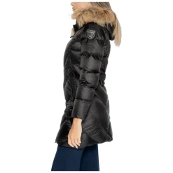Schwarze Kapuzen-Zip-Jacke für Frauen