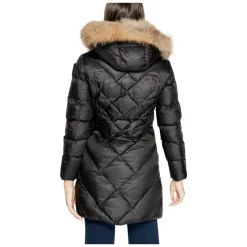 Schwarze Kapuzen-Zip-Jacke für Frauen