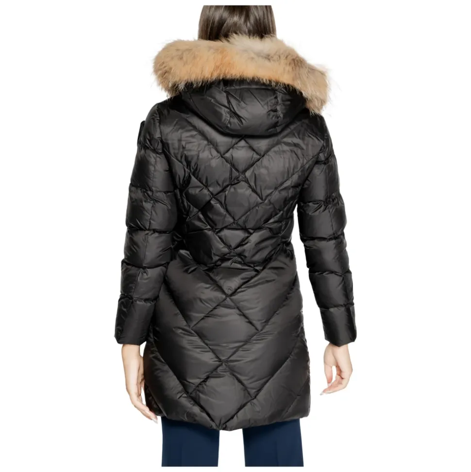 Schwarze Kapuzen-Zip-Jacke für Frauen