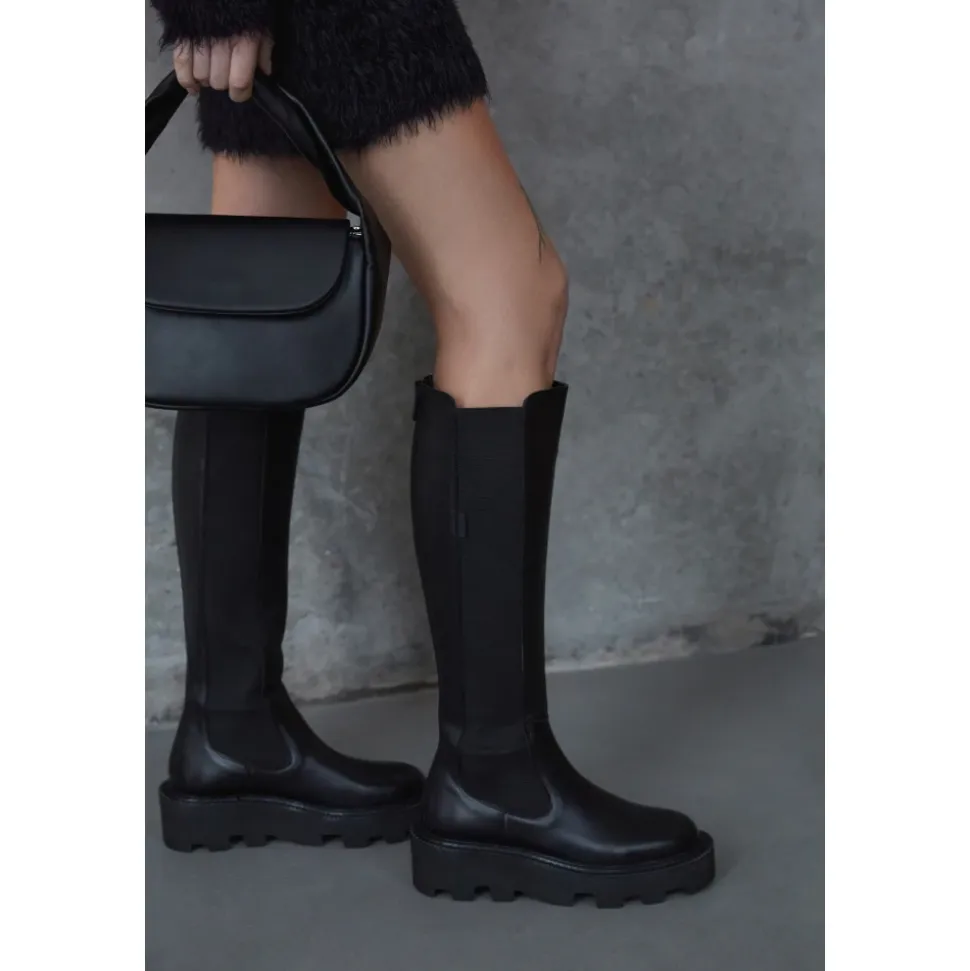 Schwarze Kniehohe Stiefel