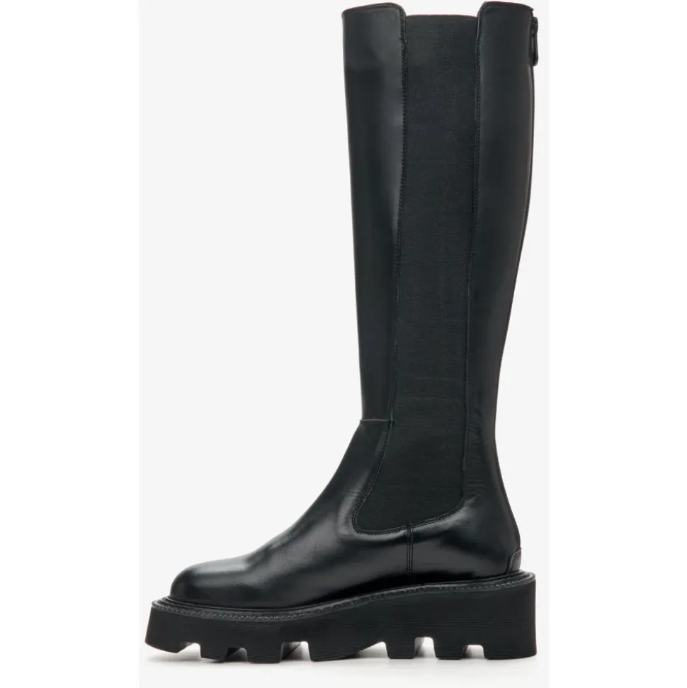 Schwarze Kniehohe Stiefel