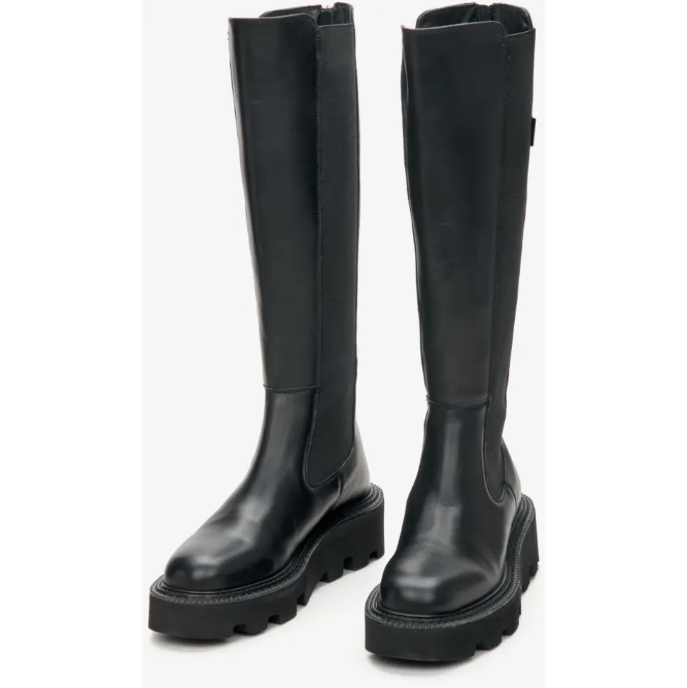 Schwarze Kniehohe Stiefel