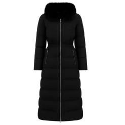 Schwarze Lange Damen Winterjacke