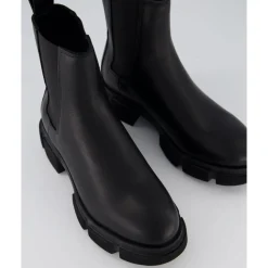 Schwarze Leder Damen Stylische Schuhe