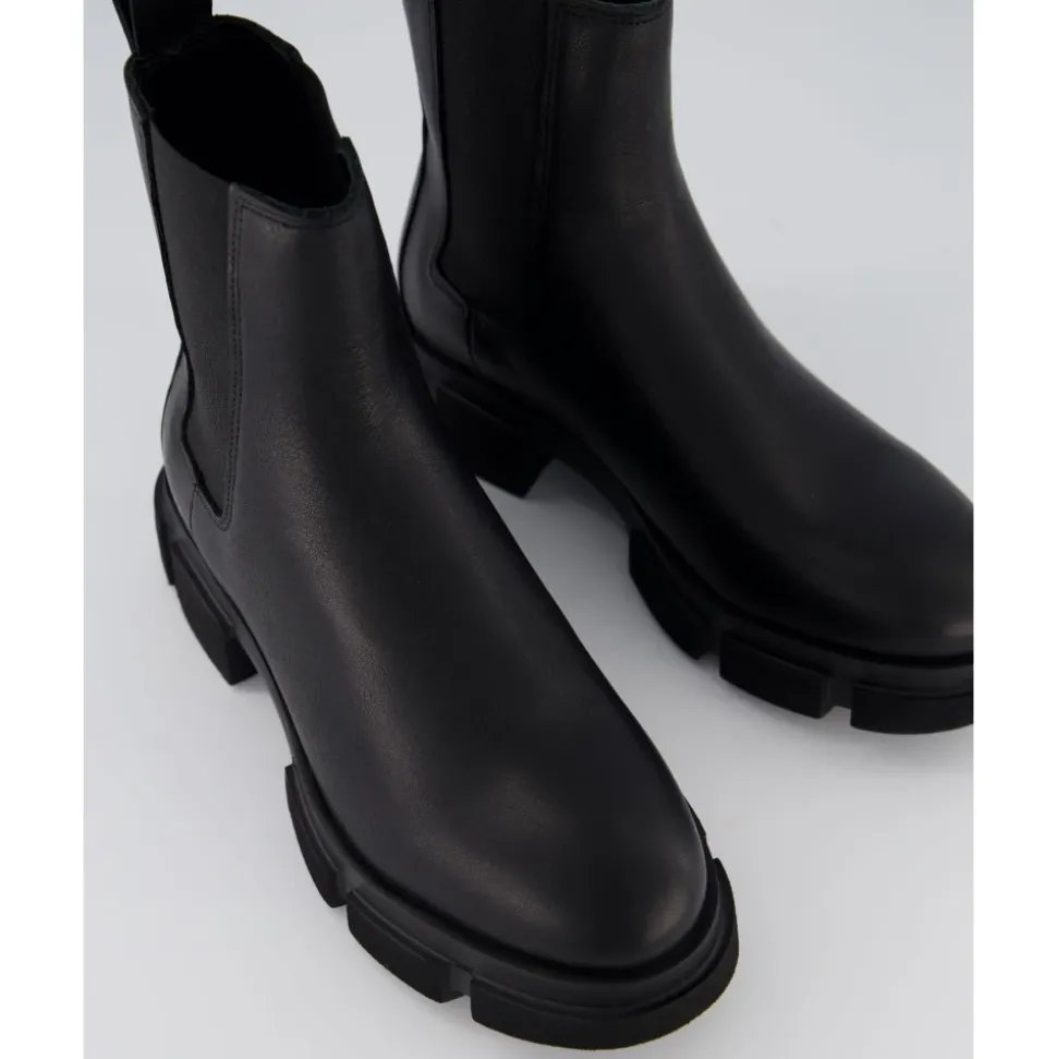 Schwarze Leder Damen Stylische Schuhe