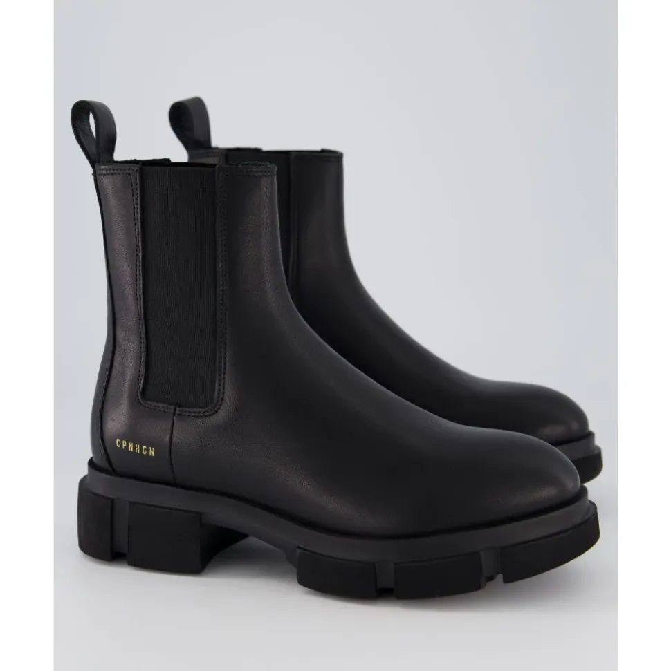 Schwarze Leder Damen Stylische Schuhe
