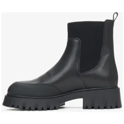 Schwarze Leder-Stiefeletten