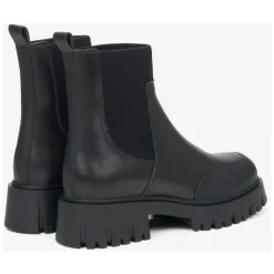 Schwarze Leder-Stiefeletten