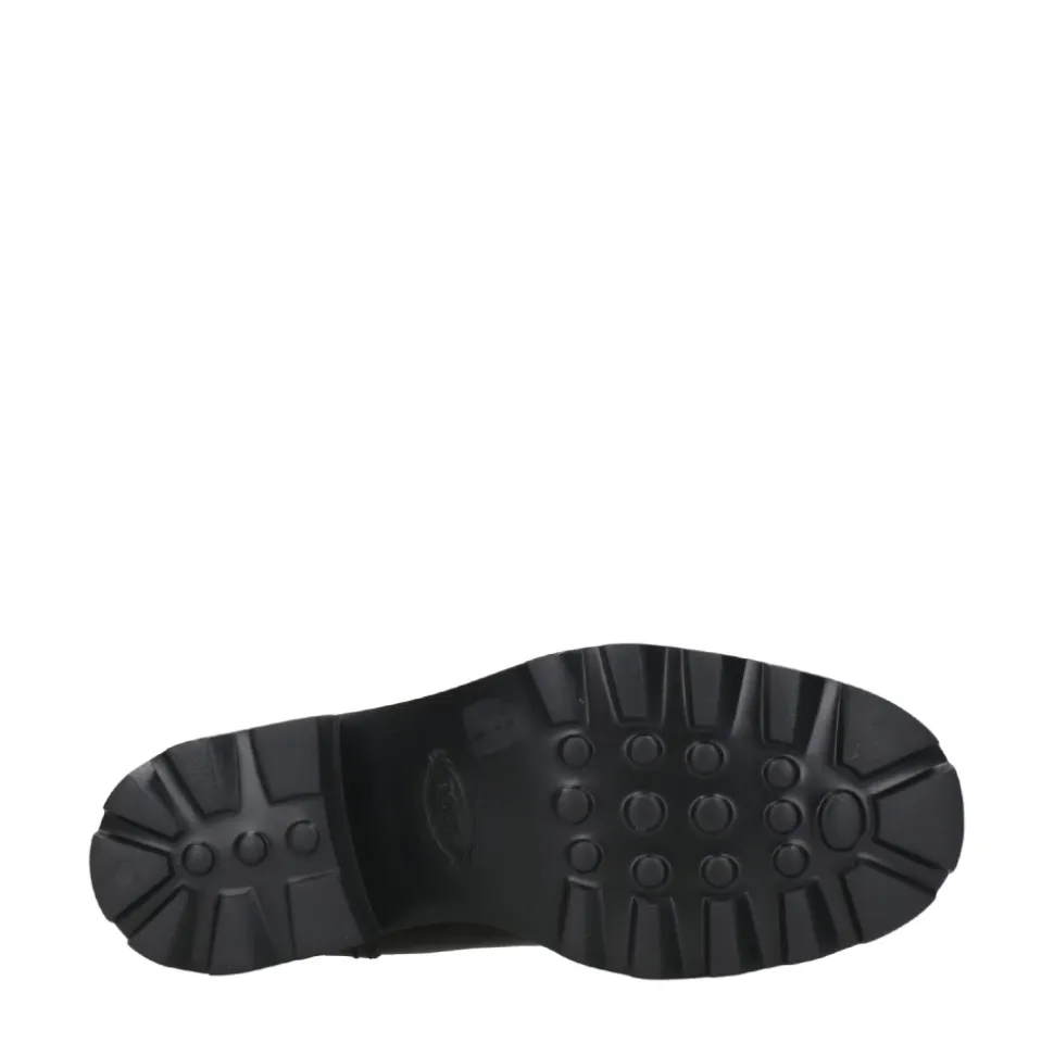 Schwarze Lederstiefeletten mit Elastischen Einsätzen