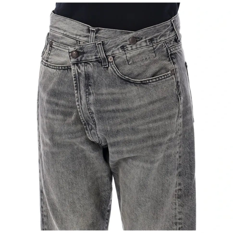 Schwarze Leyton Jeans mit Einzigartigem Bund