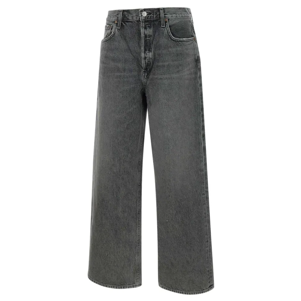 Schwarze Low Slung Baggy Jeans