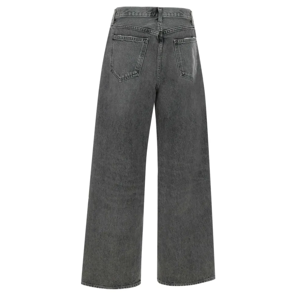 Schwarze Low Slung Baggy Jeans