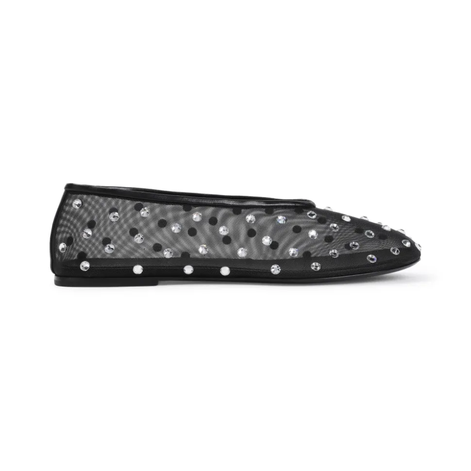 Schwarze Mesh Ballerinas