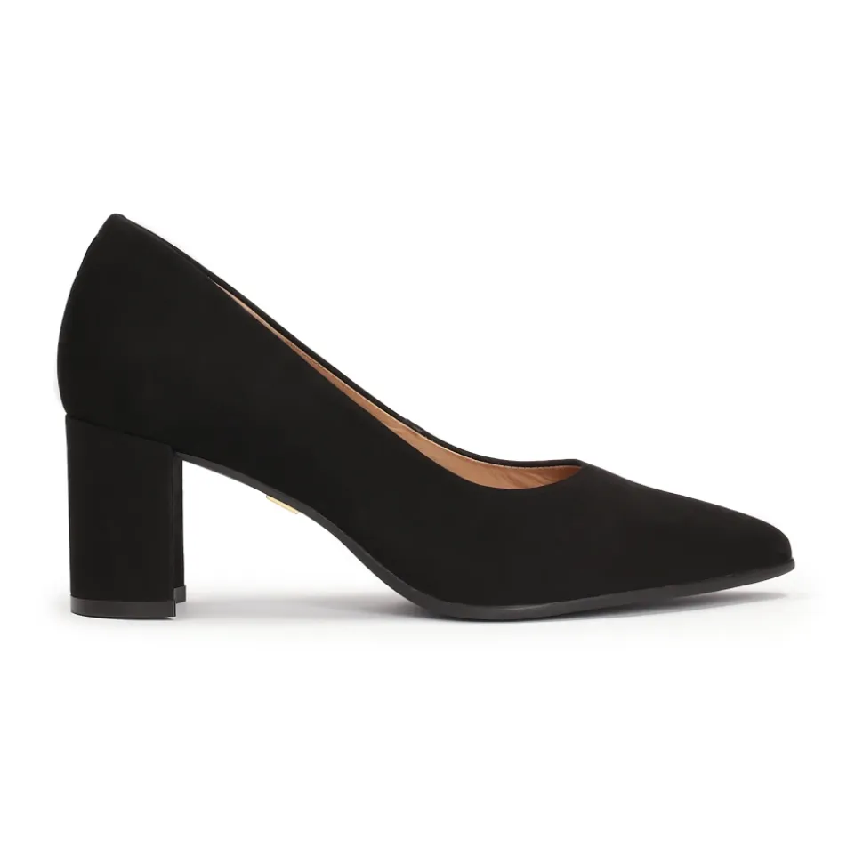 Schwarze Nubuk-Minimal-Stil Pumps