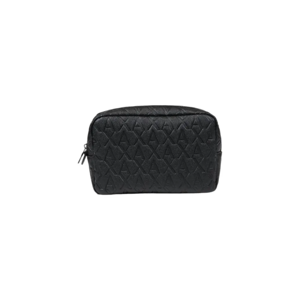 Schwarze Polyester-Tasche mit Reißverschlusstaschen