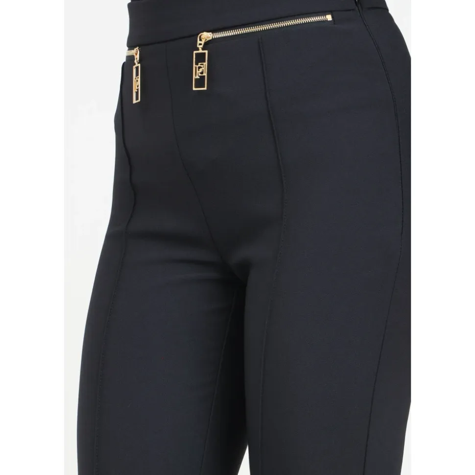 Schwarze Slim-Fit Knöchellange Hose