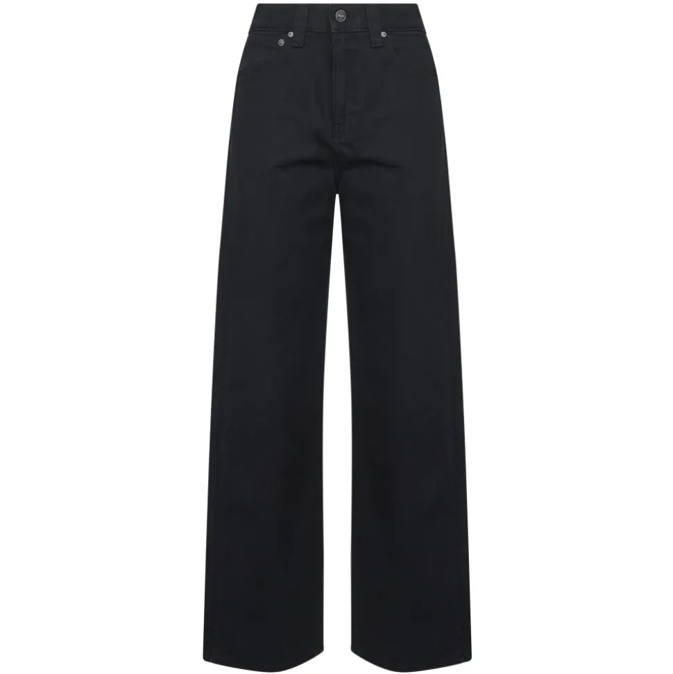 Schwarze Straight Leg Jeans Carlyle Waschung
