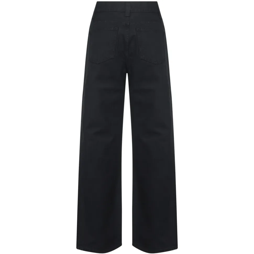 Schwarze Straight Leg Jeans Carlyle Waschung
