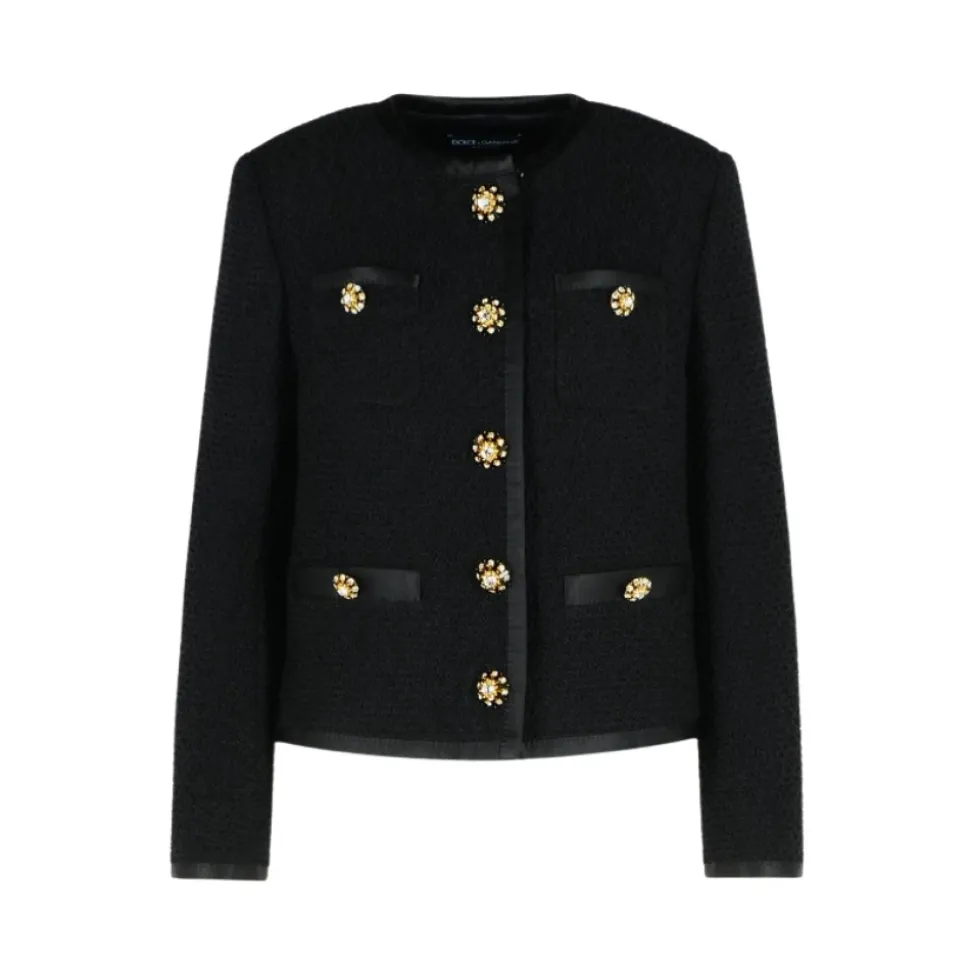Schwarze Strickjacke mit Knopfverschluss