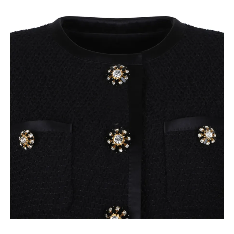 Schwarze Strickjacke mit Knopfverschluss