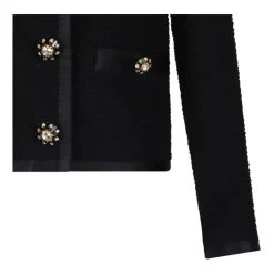 Schwarze Strickjacke mit Knopfverschluss