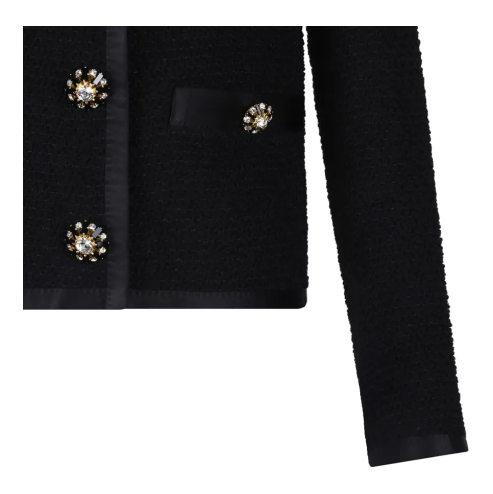 Schwarze Strickjacke mit Knopfverschluss