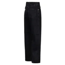 Schwarze Wide Leg Jeans mit Goldstern