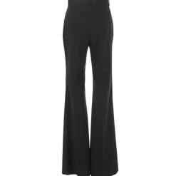 Schwarze Wollhose mit hoher Taille