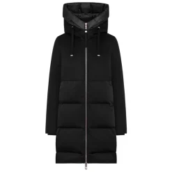 Schwarze Wollsteppjacke