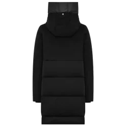 Schwarze Wollsteppjacke