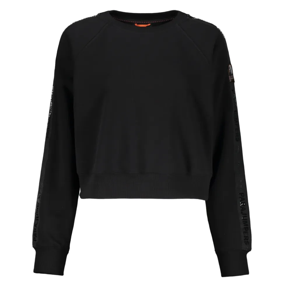 Schwarzer Cropped Pullover Weiches Material