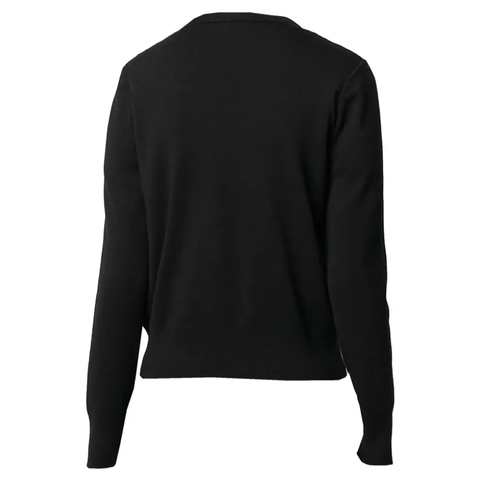 Schwarzer Gepolsterter Cardigan mit Logopatch