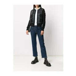 Schwarzer Gepolsterter Cardigan mit Logopatch