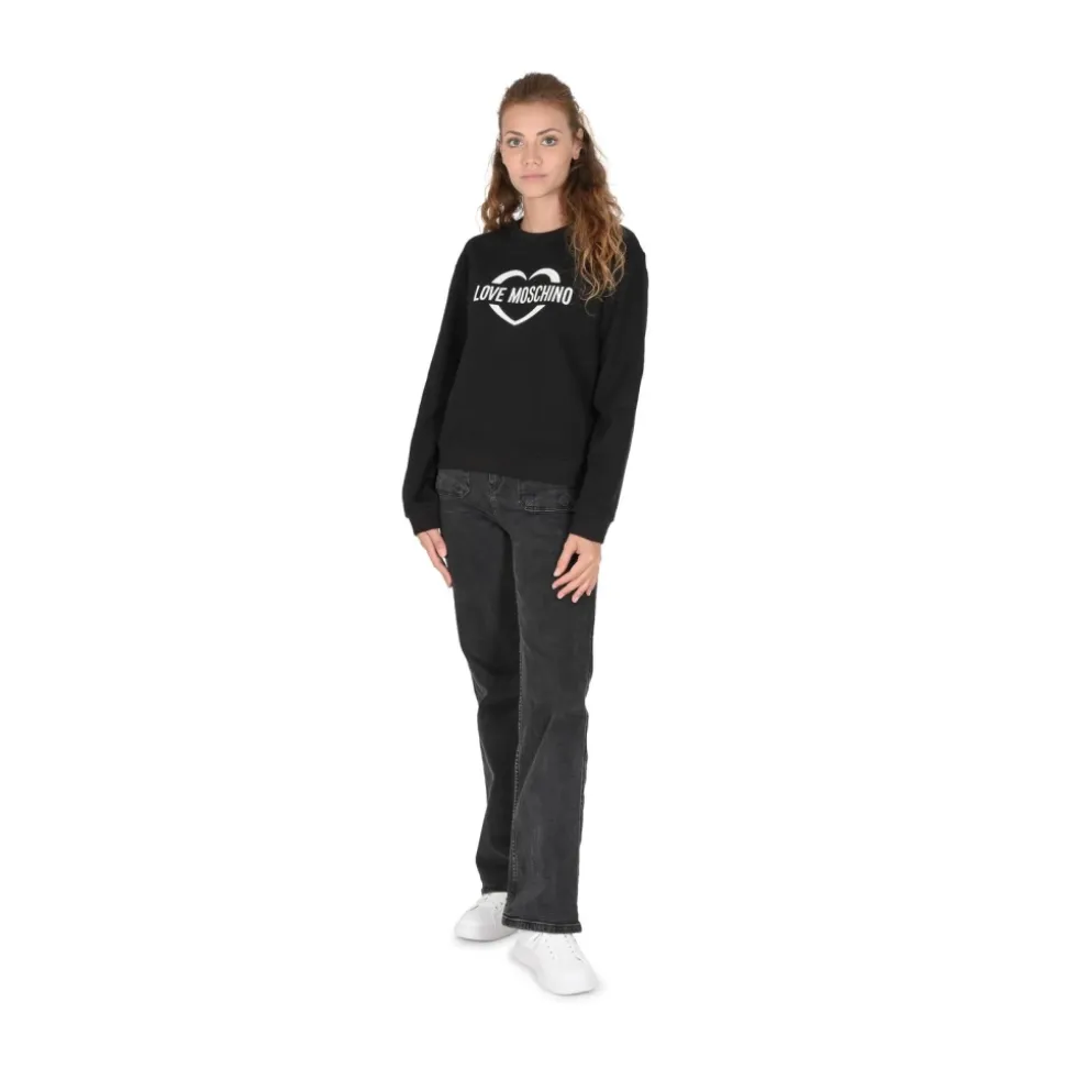 Schwarzer Heart Logo Sweatshirt LS23