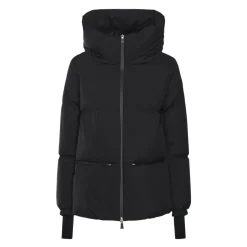 Schwarzer Piumino Mantel für Frauen