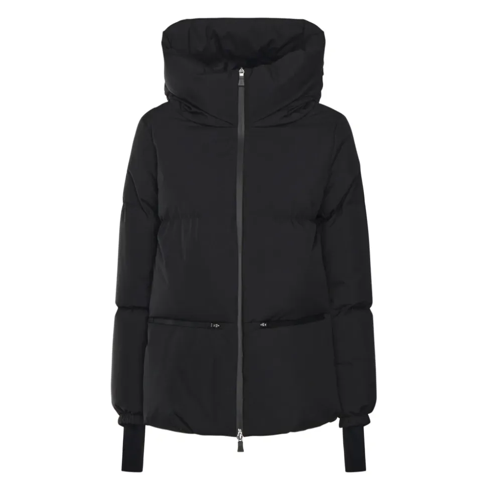 Schwarzer Piumino Mantel für Frauen