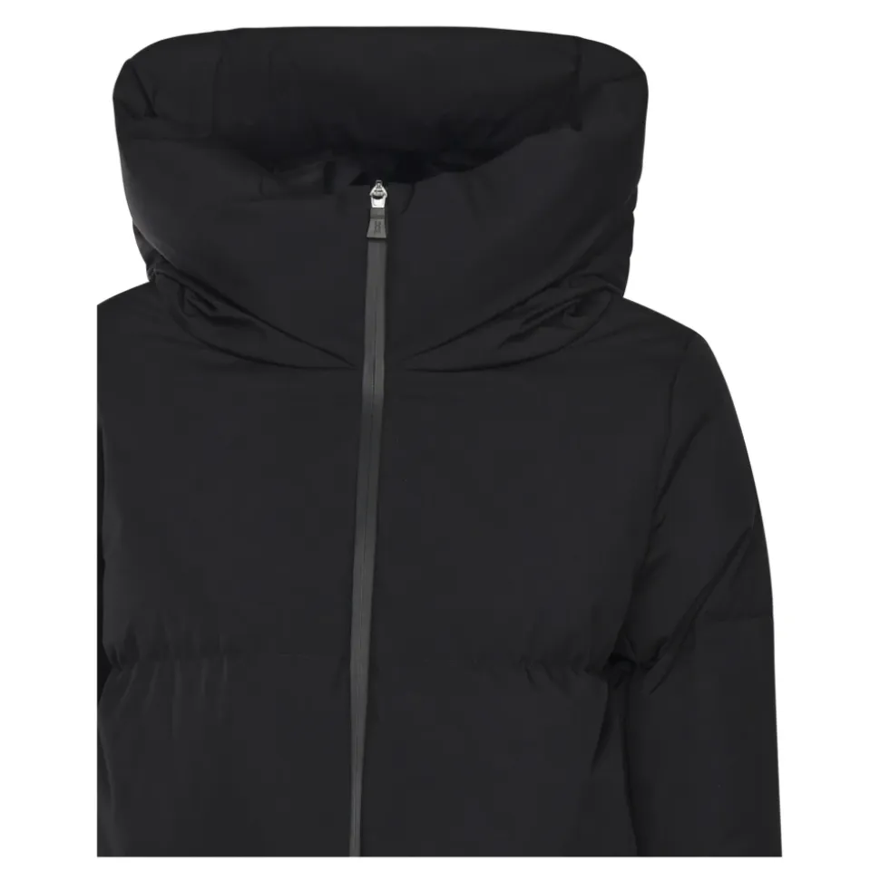 Schwarzer Piumino Mantel für Frauen