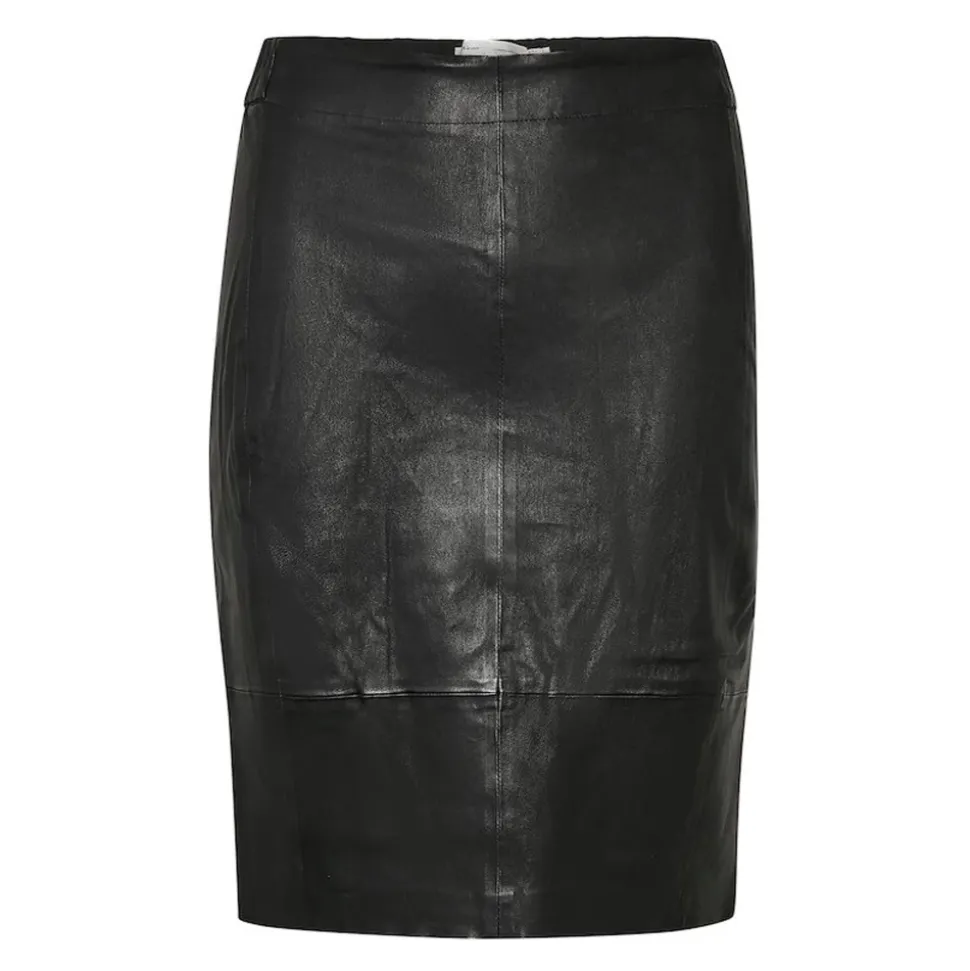 Schwarzer Premium-Lederrock