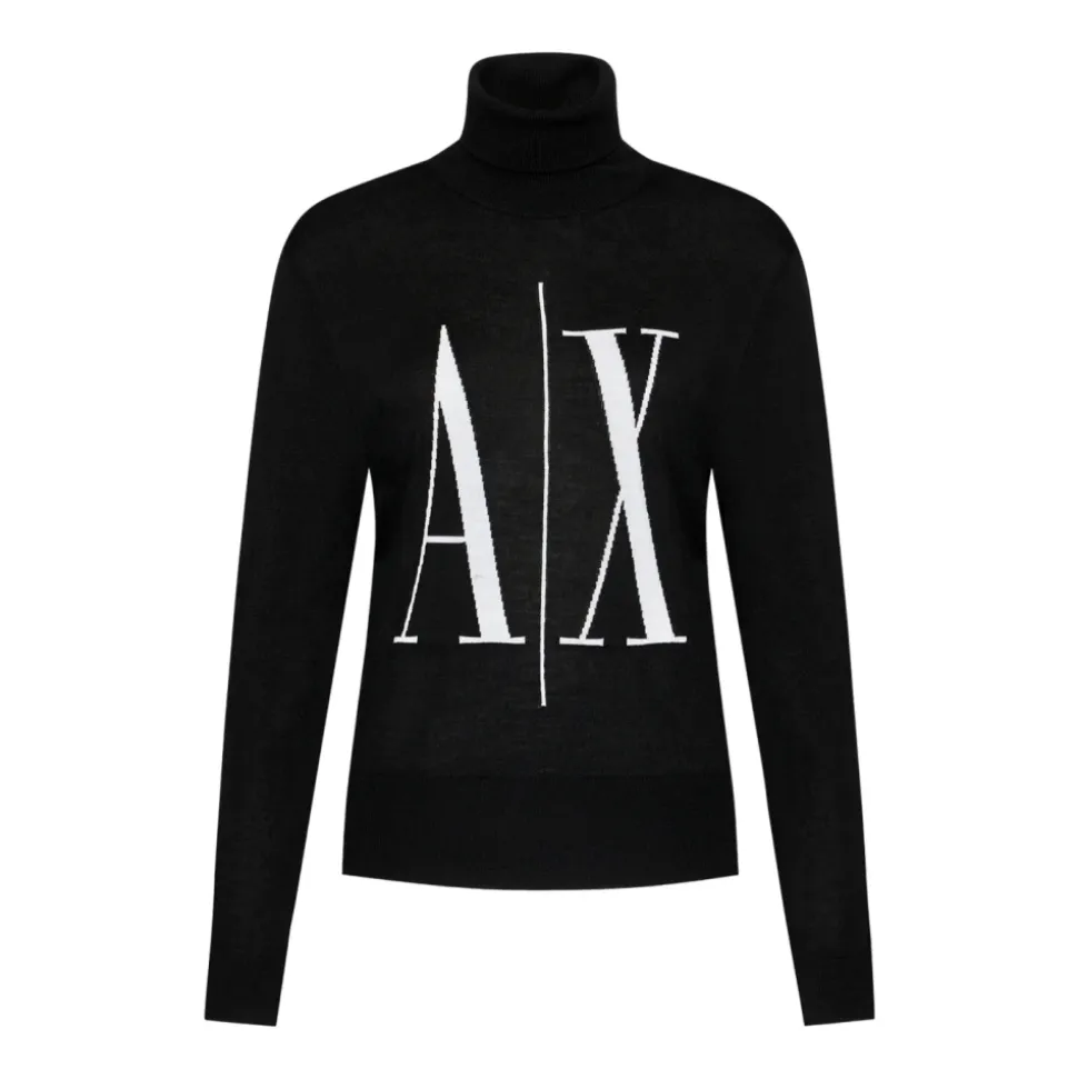Schwarzer Wollpullover