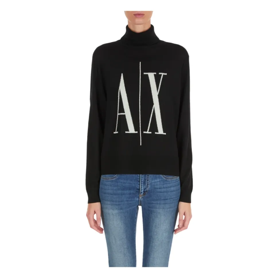 Schwarzer Wollpullover