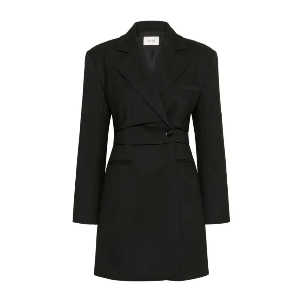 Schwarzes Blazer-Kleid mit Edgy Silhouette