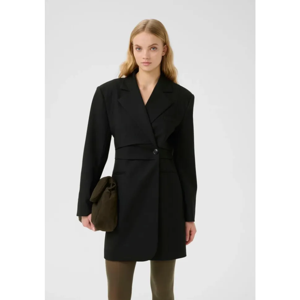 Schwarzes Blazer-Kleid mit Edgy Silhouette