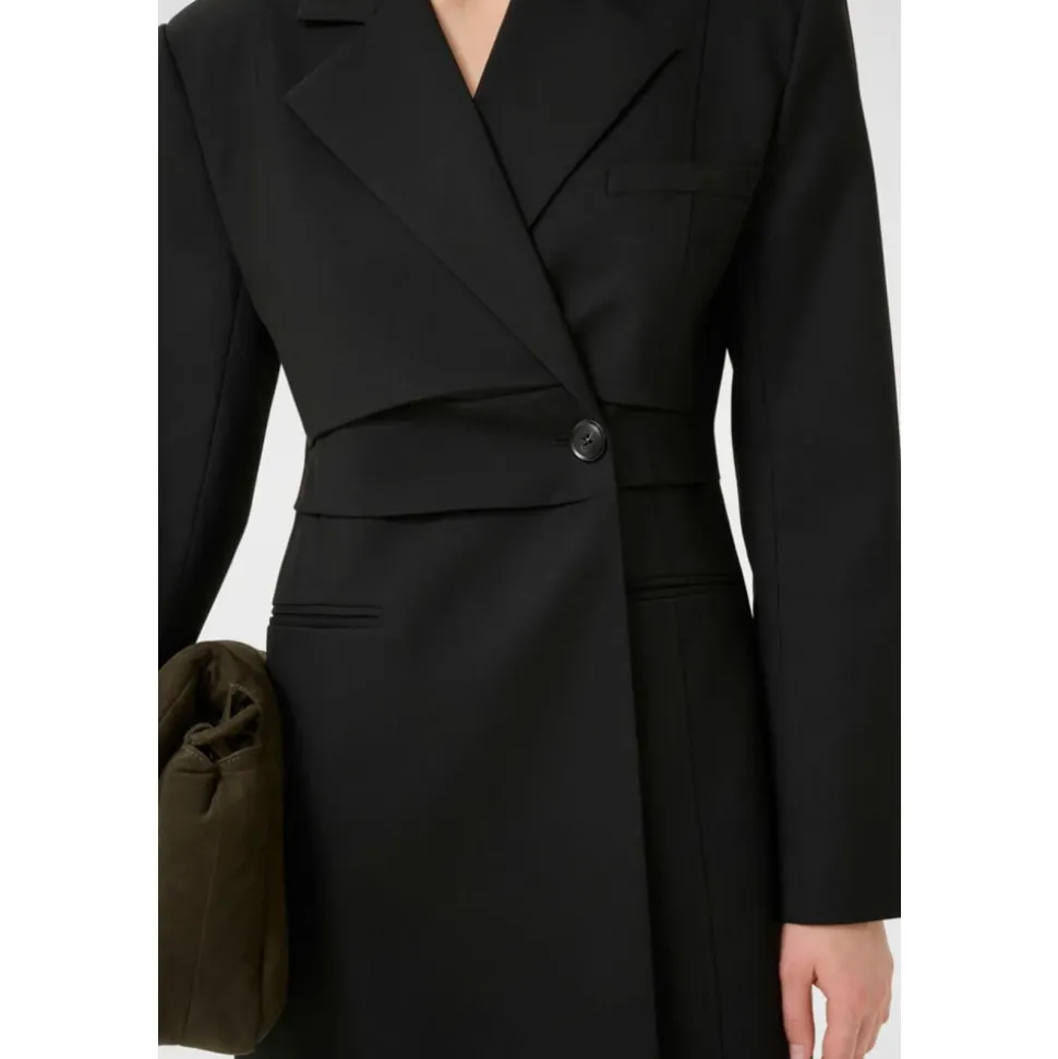 Schwarzes Blazer-Kleid mit Edgy Silhouette