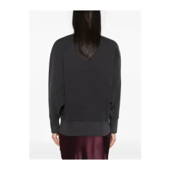 Schwarzes Jersey-Sweatshirt mit Logo-Print