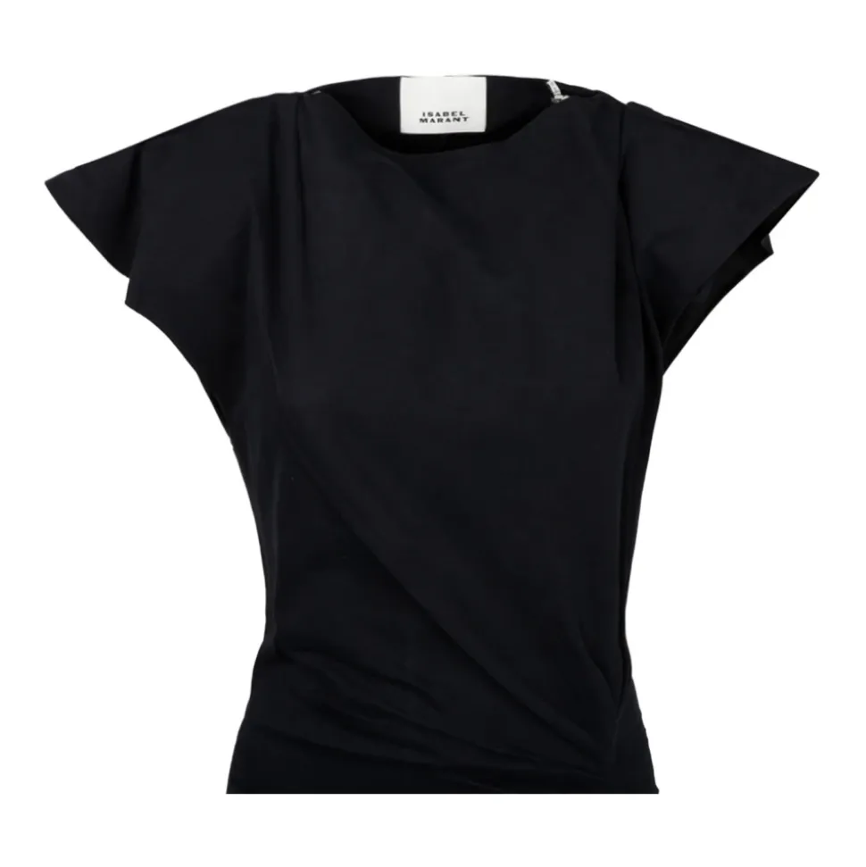 Schwarzes Nadela Kleid mit Frontschlitz