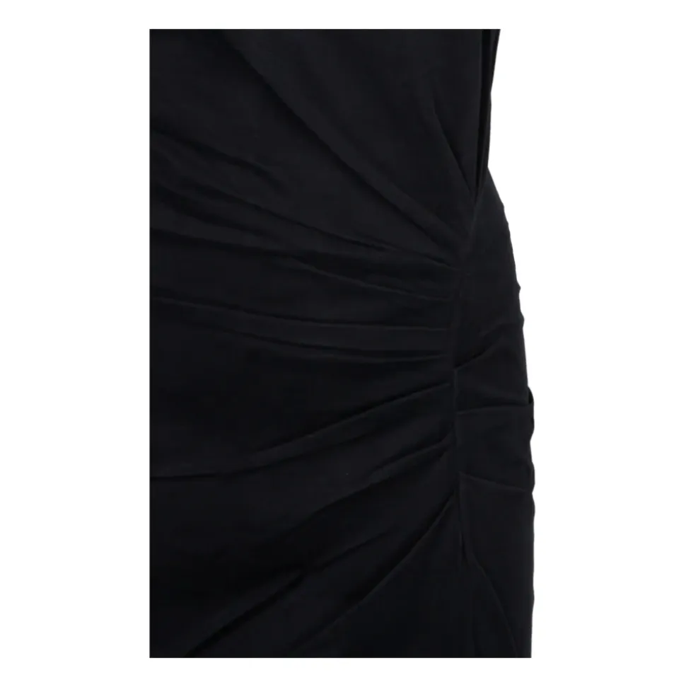 Schwarzes Nadela Kleid mit Frontschlitz