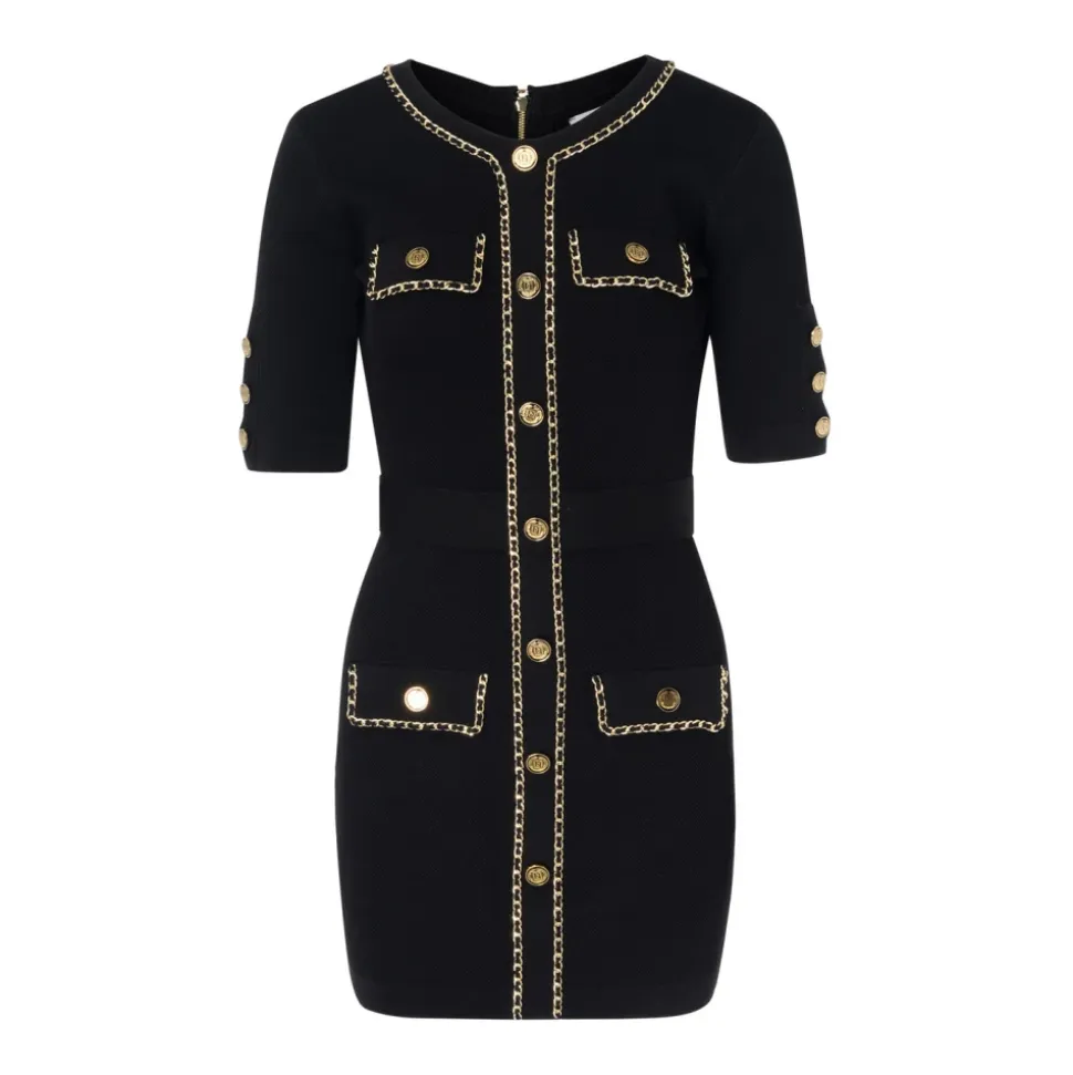 Schwarzes Strickkleid