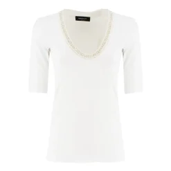 Sequin Rippen T-Shirt aus Baumwolle